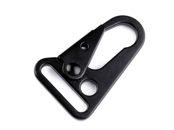 Metall Karabiner Schwarz Fädelloch 25mm
